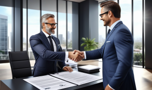 Picture showing a business broker selling a busiess with a cleint